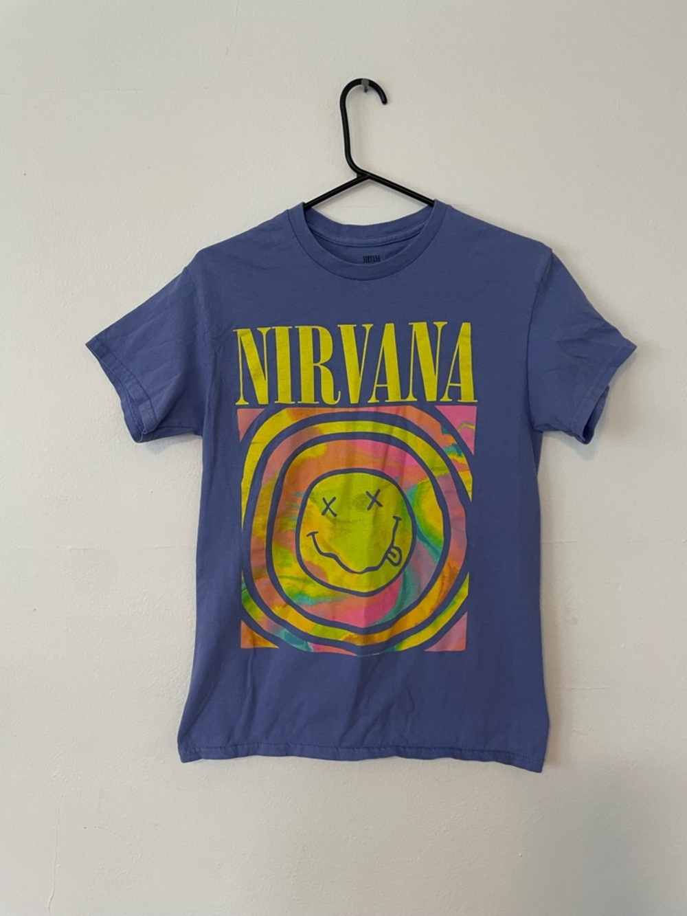 Nirvana Tie-Dye Smiley Face Graphic Tee - Size S